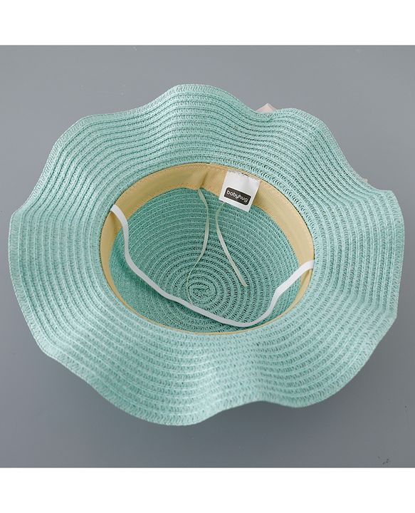 Babyhug Straw Hat with Bow Applique - Blue