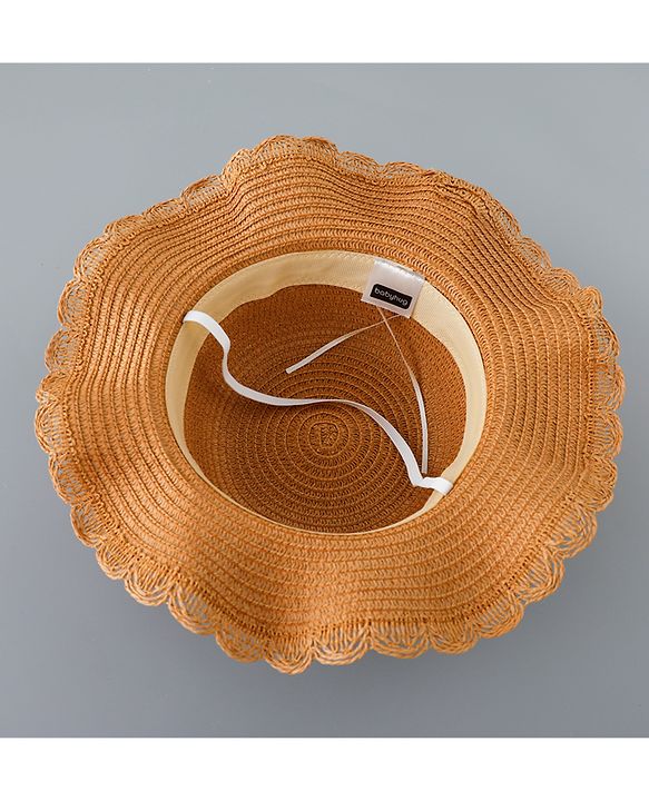 Babyhug Straw Hat with Bow Applique and Purse - Blue