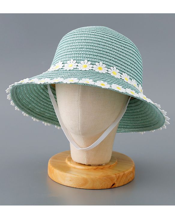 Babyhug Straw Hat Flower Design and Purse - Pink