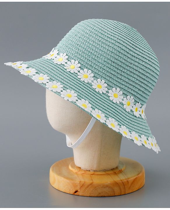 Babyhug Straw Hat Flower Design and Purse - Pink