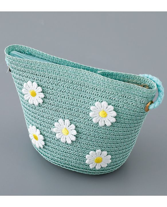Babyhug Straw Hat Flower Design and Purse - Pink