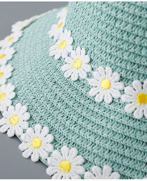 Babyhug Straw Hat Flower Design and Purse - Pink
