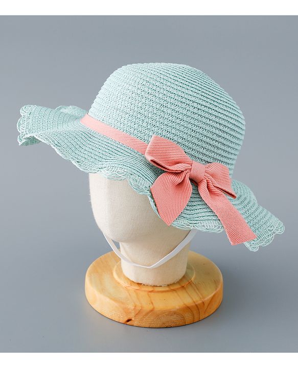 Babyhug Straw Hat with Bow Applique and Purse - Beige