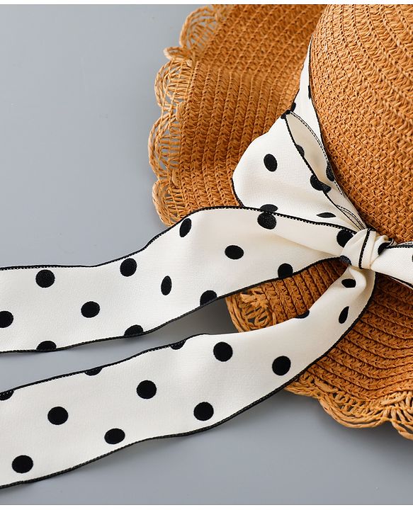 Babyhug Straw Hat with Bow Applique and Purse - Brown