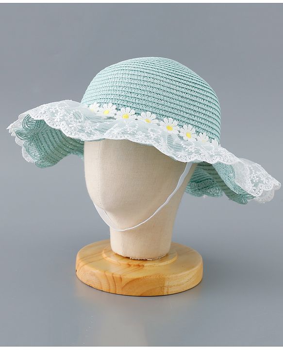 Babyhug Straw Hat Floral Design - Green