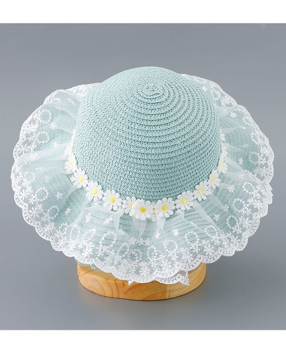 Babyhug Straw Hat Floral Design - Green