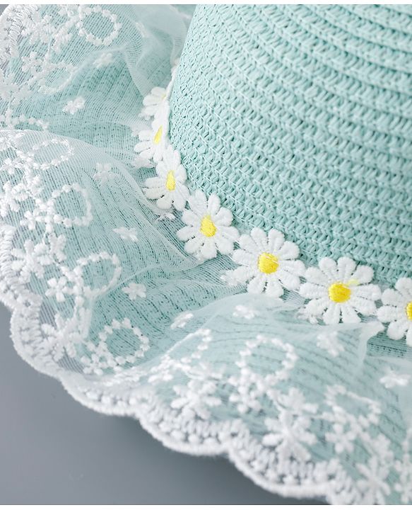 Babyhug Straw Hat Floral Design - Green