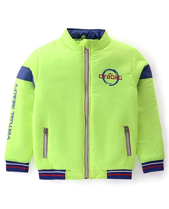 Pine Kids Full Sleeves Medium Winter Jacket - Neon Green