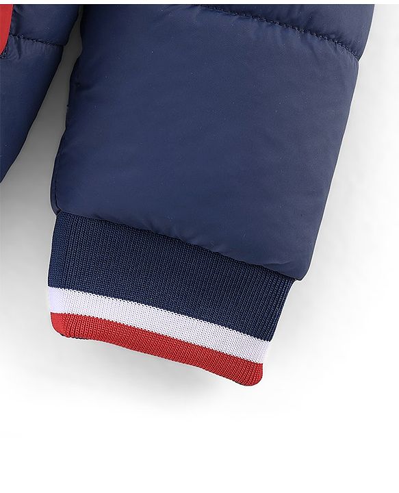 Pine Kids Full Sleeves Cut and Sew Medium Winter Jacket With Detachable Hood - Navy Blue