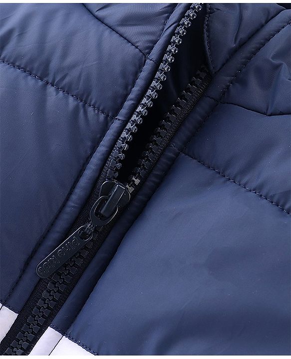 Pine Kids Full Sleeves Cut and Sew Medium Winter Jacket With Detachable Hood - Navy Blue
