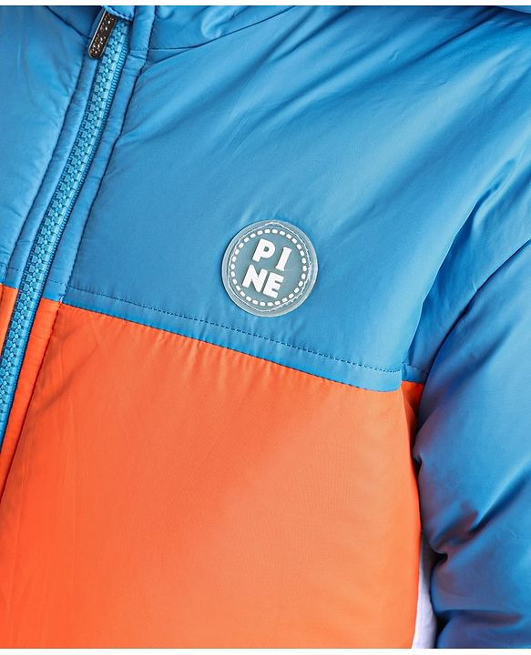 Pine Kids Full Sleeves Cut and Sew Medium Winter Hooded Jacket - Multicolor