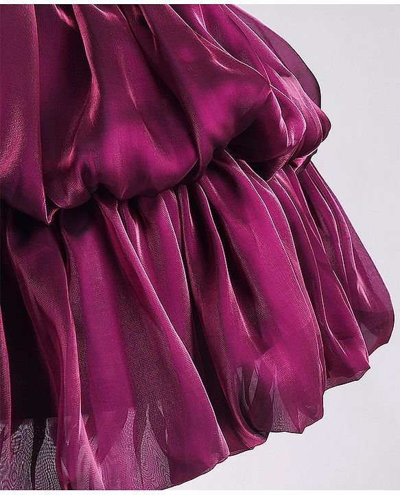 Babyhug Sleeveless Balloon Party Frock - Aubergine