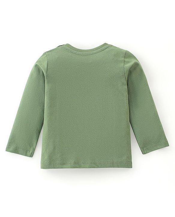 Babyhug Cotton Knit Full Sleeves Night Suit With Animals Print - Green
