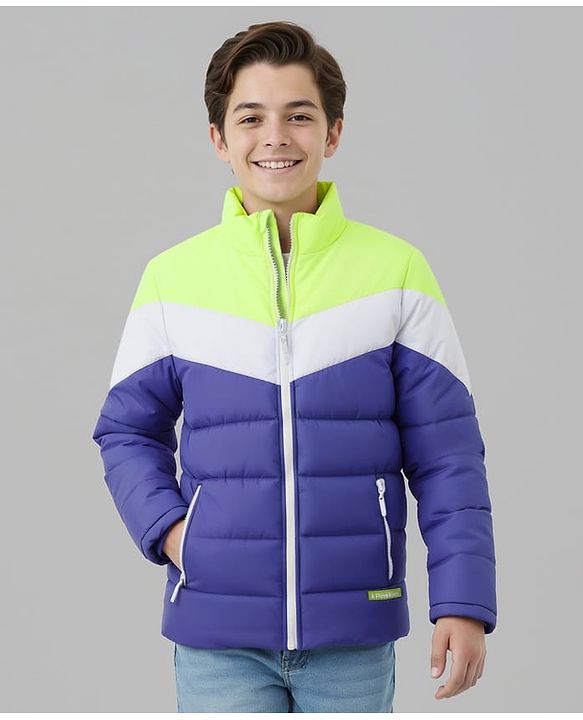 Pine Kids Full Sleeves Cut and Sew Medium Winter Jacket - Blue