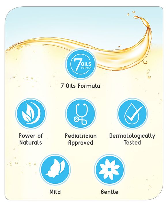 Babyhug Mineral Oil Free Daily Massage Oil with Goodness of 7 Oils (Olive, Coconut, Sesame, Almond, Wheat Germ, Jojoba & Aloe Vera) - 100 ml