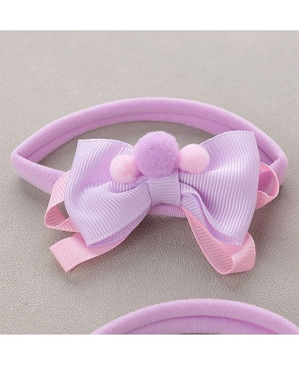 Babyhug Headbands   Free Size Pack of 4 - Pink & Purple