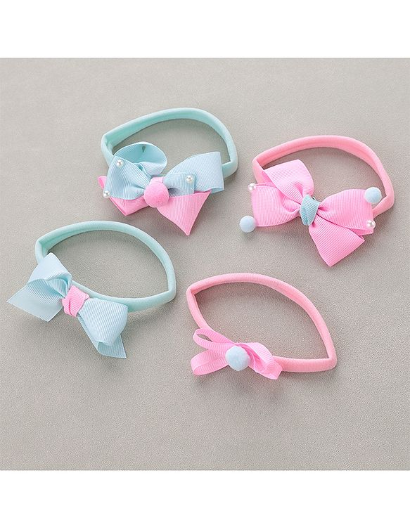 Babyhug Free Size Headbands  Bow Applique Pack of 4 - Multicolor