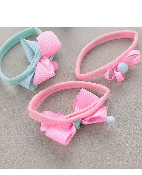 Babyhug Free Size Headbands  Bow Applique Pack of 4 - Multicolor