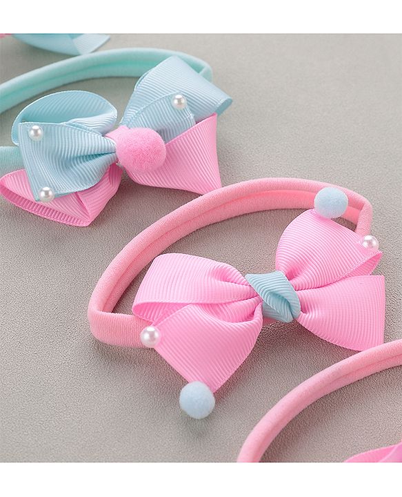Babyhug Free Size Headbands  Bow Applique Pack of 4 - Multicolor