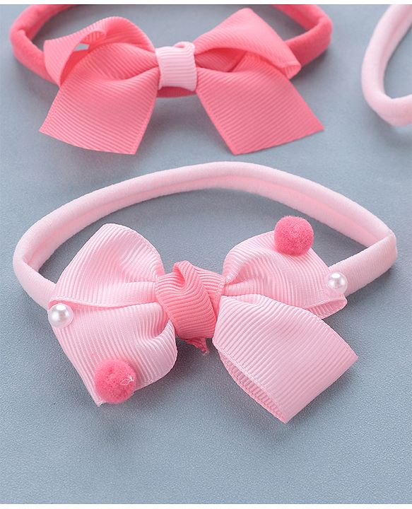 Babyhug Free Size Headbands  Bow Applique Pack of 4 - Multicolor