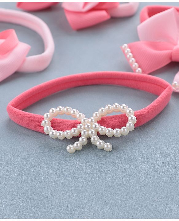 Babyhug Free Size Headbands Bow  Applique Pack of 4 - Multicolor