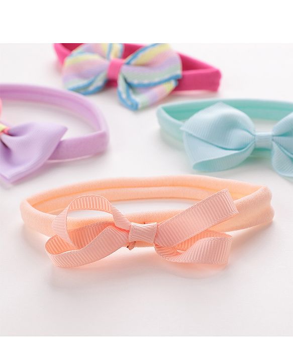 Babyhug Free Size Headbands Bow Applique Pack of 5 - Multicolor