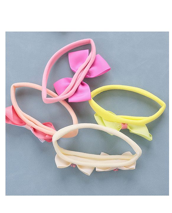 Babyhug Free Size Headbands Bow Applique Pack of 5 - Multicolor