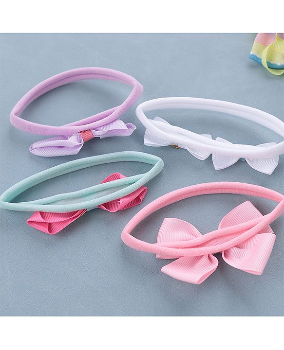 Babyhug Free Size Headbands Bow Applique Pack of 5 - Multicolor