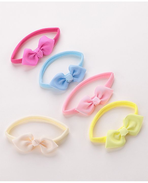 Babyhug Headbands with Bow Free Size Pack of 5 - Multicolour
