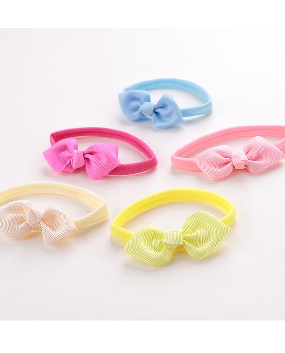 Babyhug Headbands with Bow Free Size Pack of 5 - Multicolour