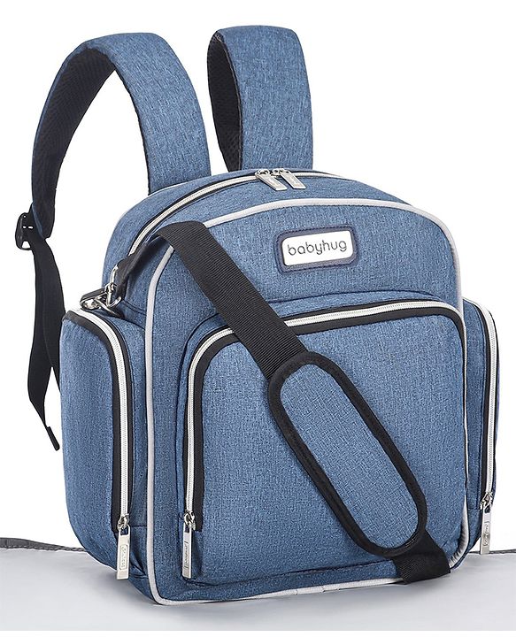 Babyhug Multipurpose Backpack Style Diaper Bag - Blue