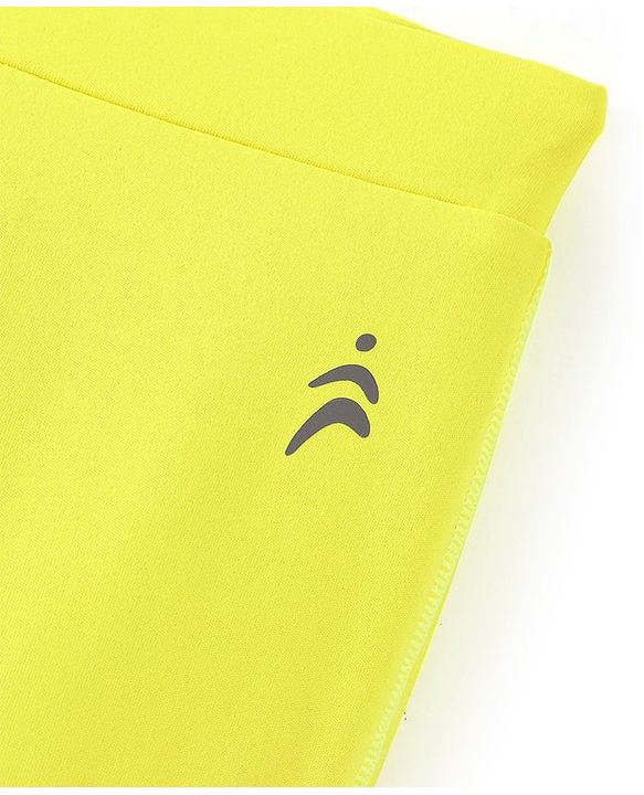 Pine Active High Stretch Breathable Solid Color Sports Bra And Legging Set - Yellow