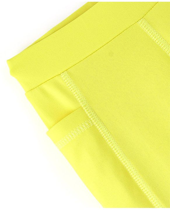 Pine Active High Stretch Breathable Solid Color Sports Bra And Legging Set - Yellow