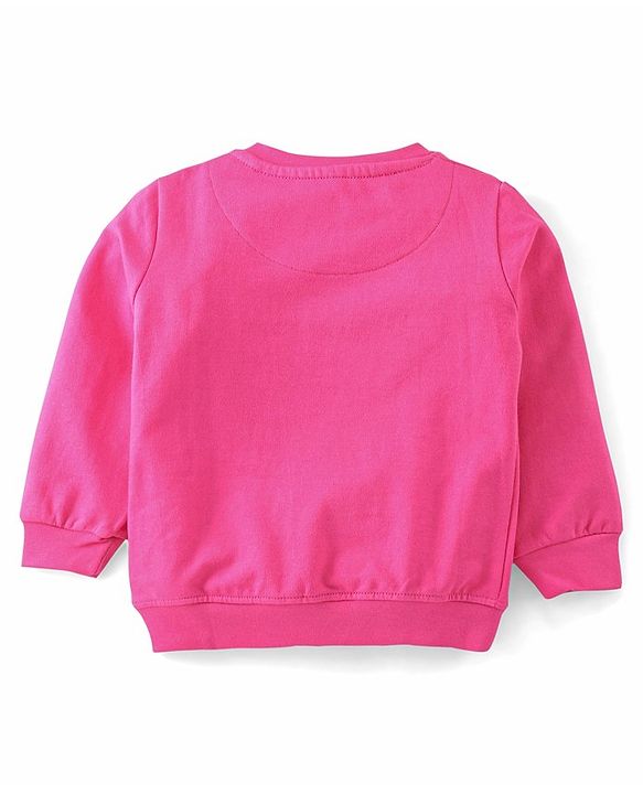 Babyhug Cotton Knit Full Sleeves T-Shirt & Lounge Pant Set Text Printed - Pink