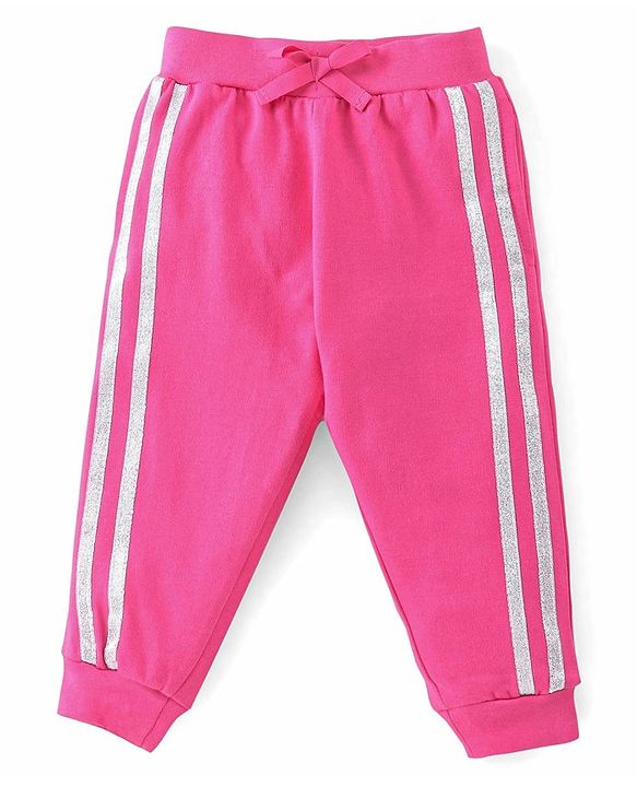 Babyhug Cotton Knit Full Sleeves T-Shirt & Lounge Pant Set Text Printed - Pink