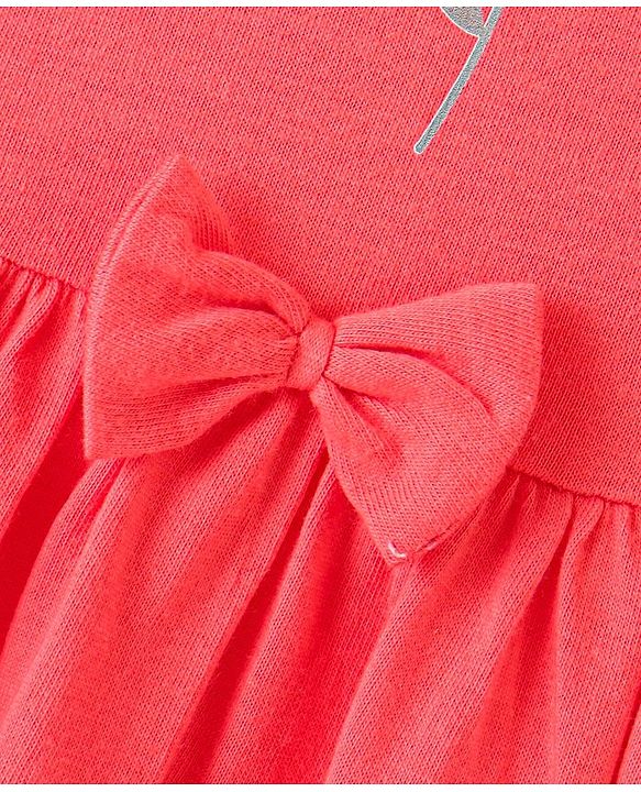 Babyhug Cotton Knit  Half Frill Sleeves Frocks Apple Print Pack of 2 - Multicolor