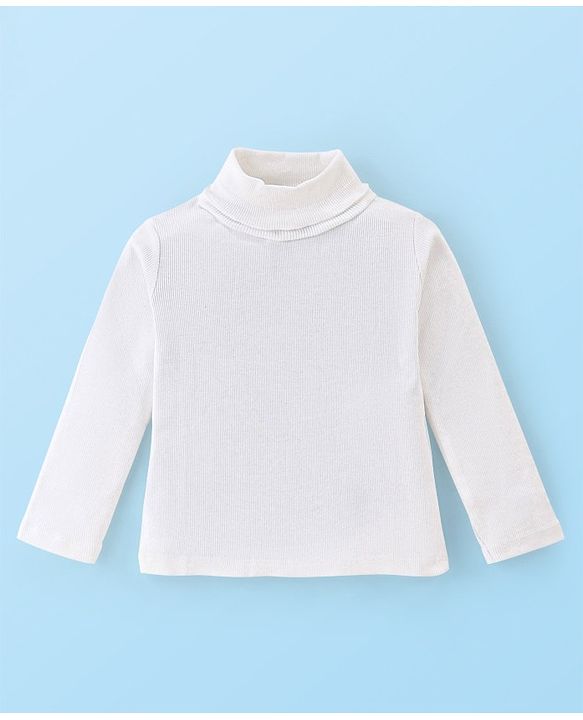 Babyhug Cotton Knit Full Sleeves Skivi Top and Skirt with Suspenders Snow Flake Print - White & Red