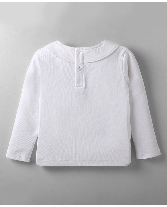 Babyhug 100% Cotton Knit Full Sleeves With Top & Skirts Checkered - White Navy Blue & Green
