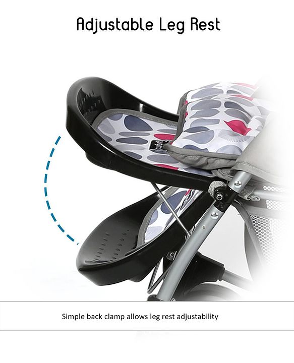 Babyhug 2 in 1 Rock and Roll Stroller Cum Rocker - Grey Pink