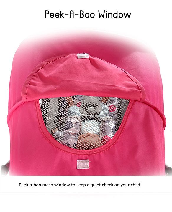 Babyhug 2 in 1 Rock and Roll Stroller Cum Rocker - Grey Pink