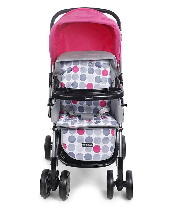 Babyhug 2 in 1 Rock and Roll Stroller Cum Rocker - Grey Pink