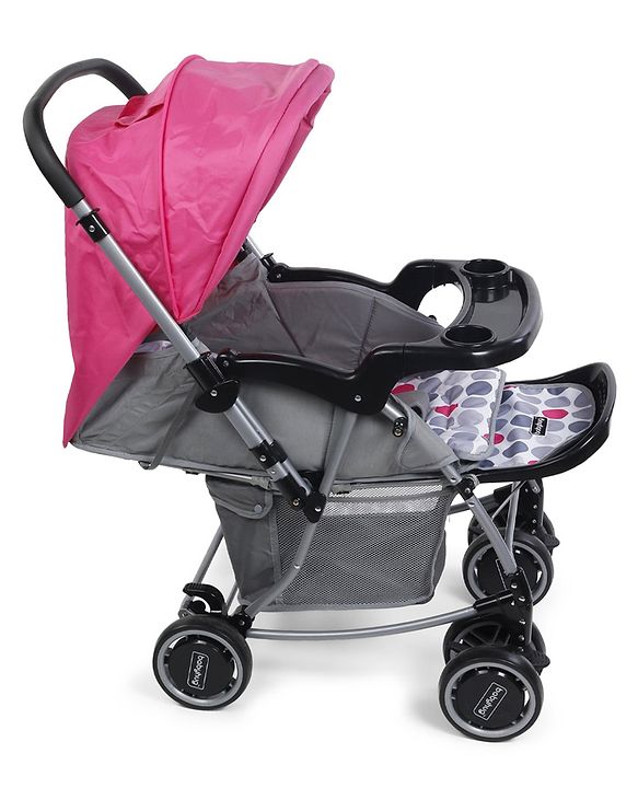 Babyhug 2 in 1 Rock and Roll Stroller Cum Rocker - Grey Pink