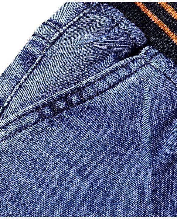 Babyhug Denim Knee Length Washed Jamaican - Blue