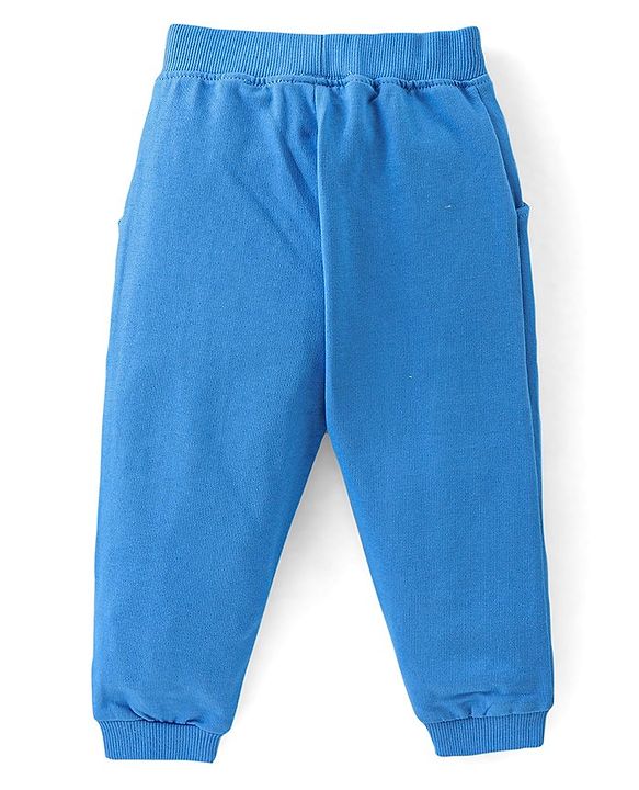 Babyhug 100% Cotton Knit Full Sleeves T-Shirt & Lounge Pant Set Captain America Print - Blue