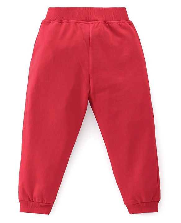 Babyhug Full Sleeves T-Shirt & Lounge Pant Marvel Print - White & Maroon