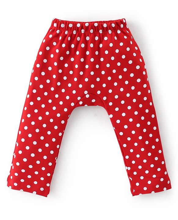 Babyhug Cotton Knit Full Length Bunny Print Diaper Pants Pack of 3 - Red Blue & Pink