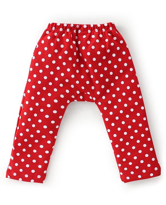 Babyhug Cotton Knit Full Length Bunny Print Diaper Pants Pack of 3 - Red Blue & Pink