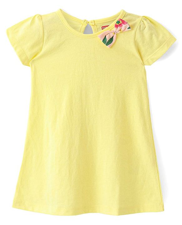 Babyhug Single Jersey Knit Half Sleeves Frock With Floral Print Pack Of 2 - Multicolor