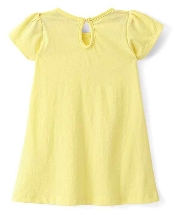 Babyhug Single Jersey Knit Half Sleeves Frock With Floral Print Pack Of 2 - Multicolor