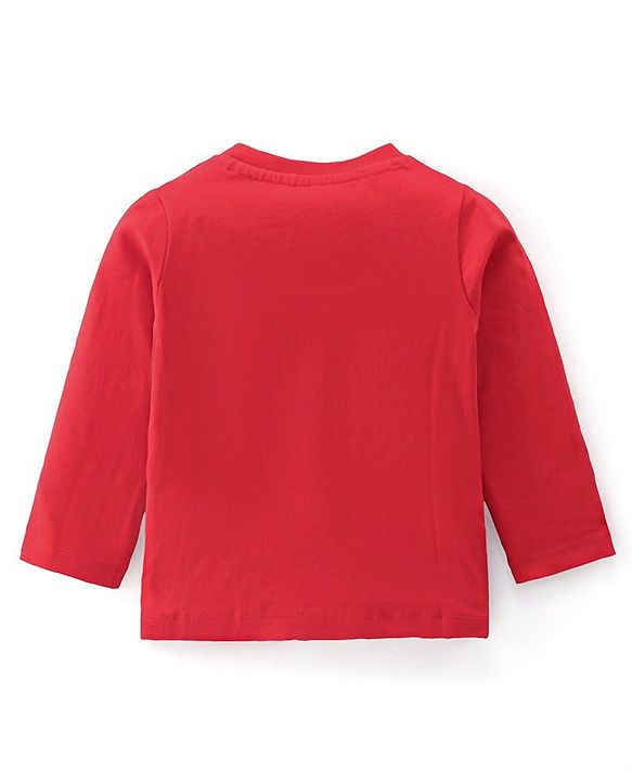 Babyhug 100% Cotton Single Jersey Knit Full Sleeves T-Shirt & Lounge Pant Mickey Mouse Print - Red & Grey